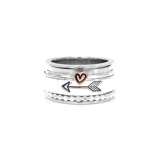 Spinning Fidget Ring | Heart and Arrows