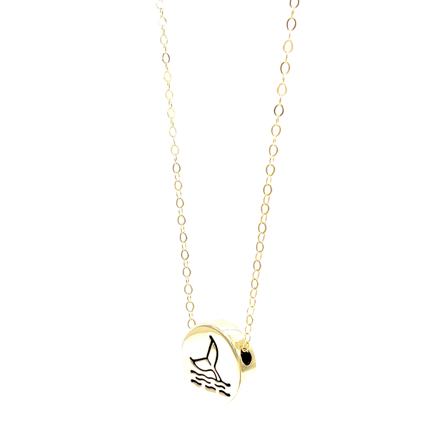 Necklace | Half Inch Sliding Charm | Whale Tail