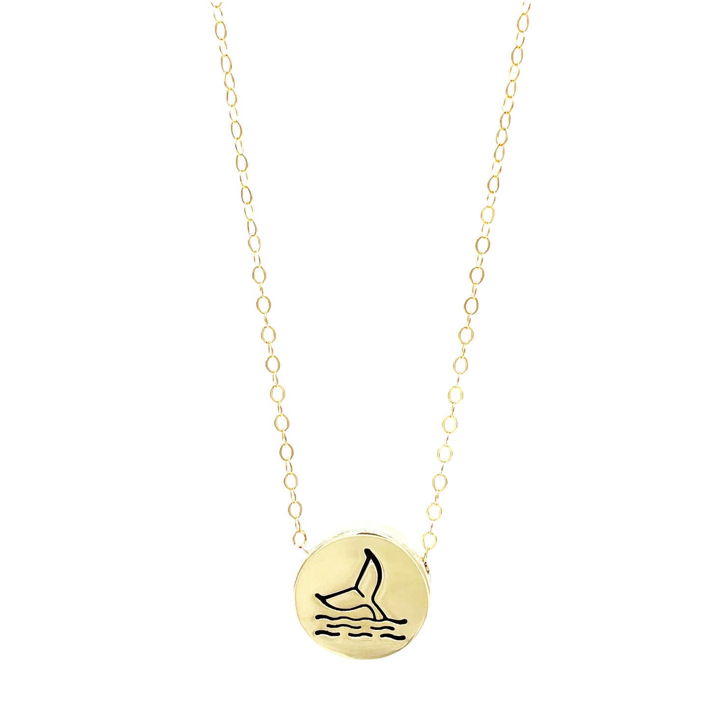 Necklace | Half Inch Sliding Charm | Whale Tail