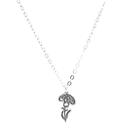 Necklace | Birth Flower Charm | Carnation - January's Birth Flower