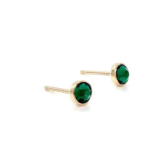 Earrings | Crystal Studs | Emerald