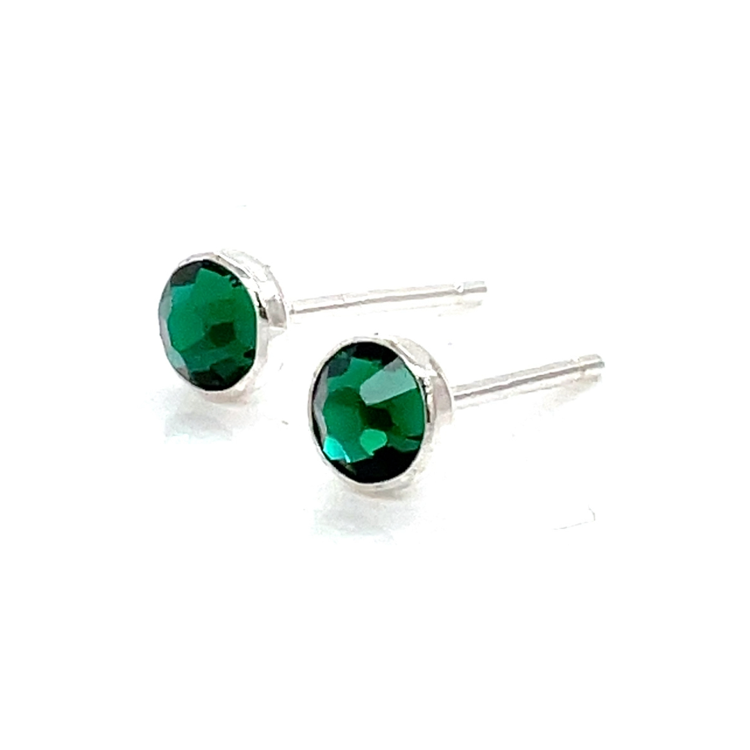 Earrings | Crystal Studs | Emerald