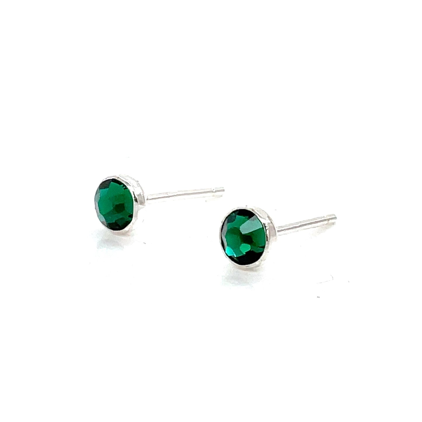 Earrings | Crystal Studs | Emerald