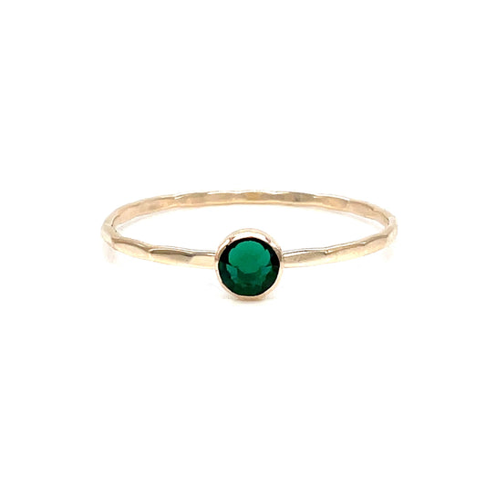 Stacking Ring | Crystal Solitaire | Emerald