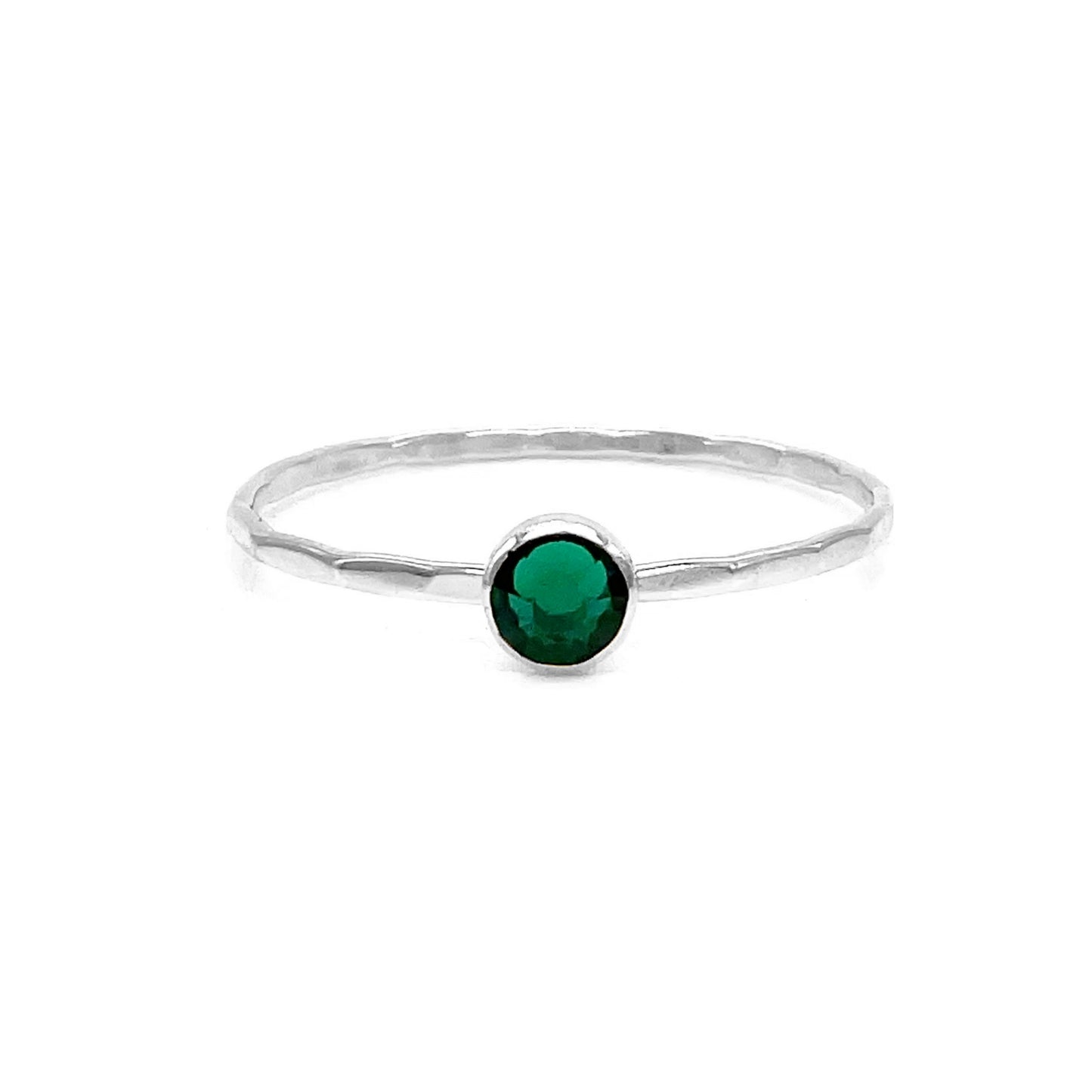 Stacking Ring | Crystal Solitaire | Emerald