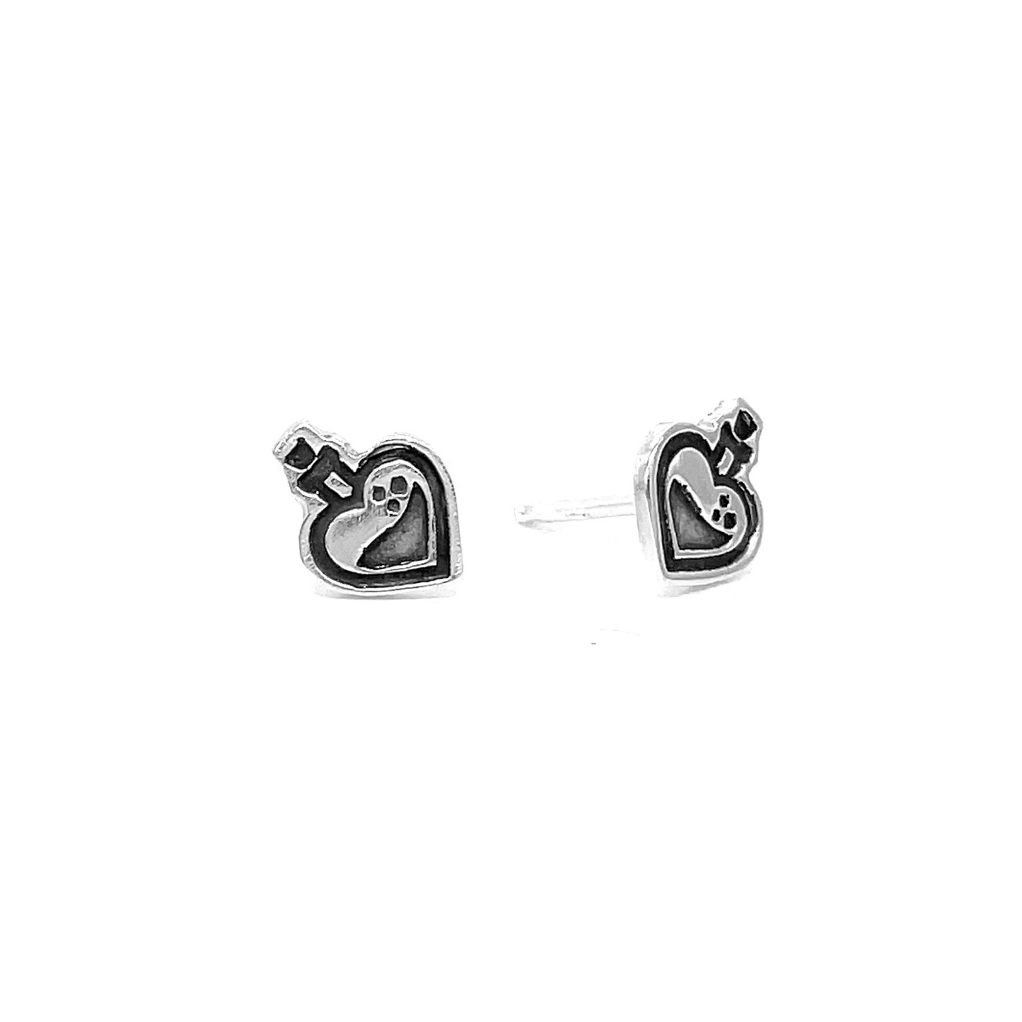 Sterling Silver Love Potion Stud Earrings for a Magical and Whimsical Touch