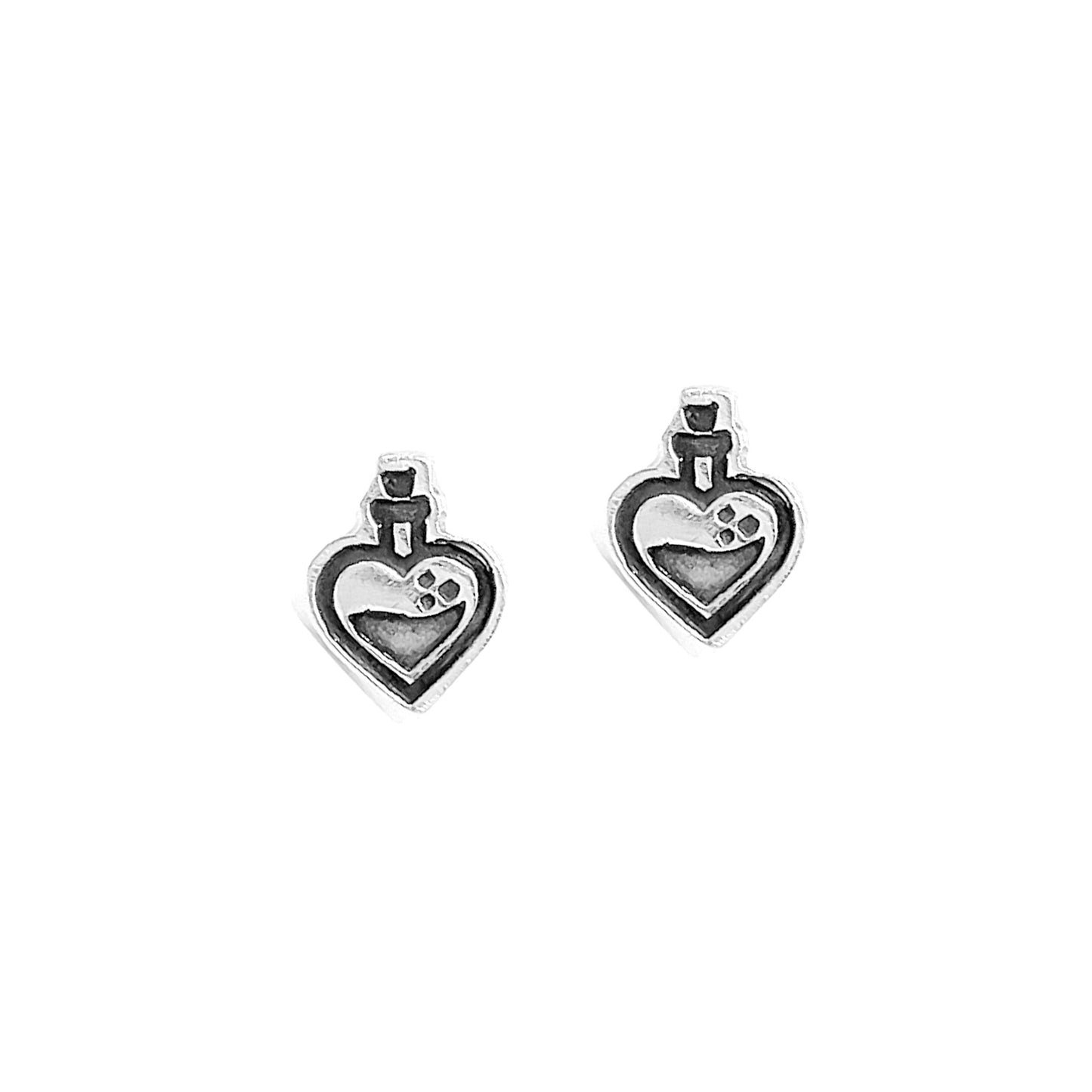 Sterling Silver Love Potion Stud Earrings for a Magical and Whimsical Touch