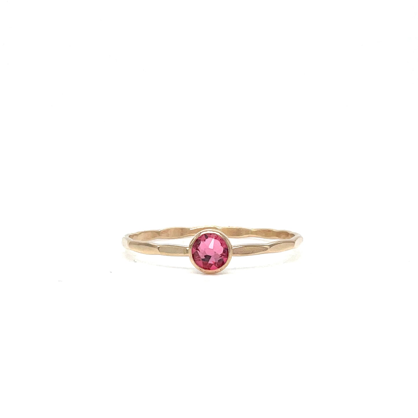 Stacking Ring | Crystal Solitaire | Pink Tourmaline