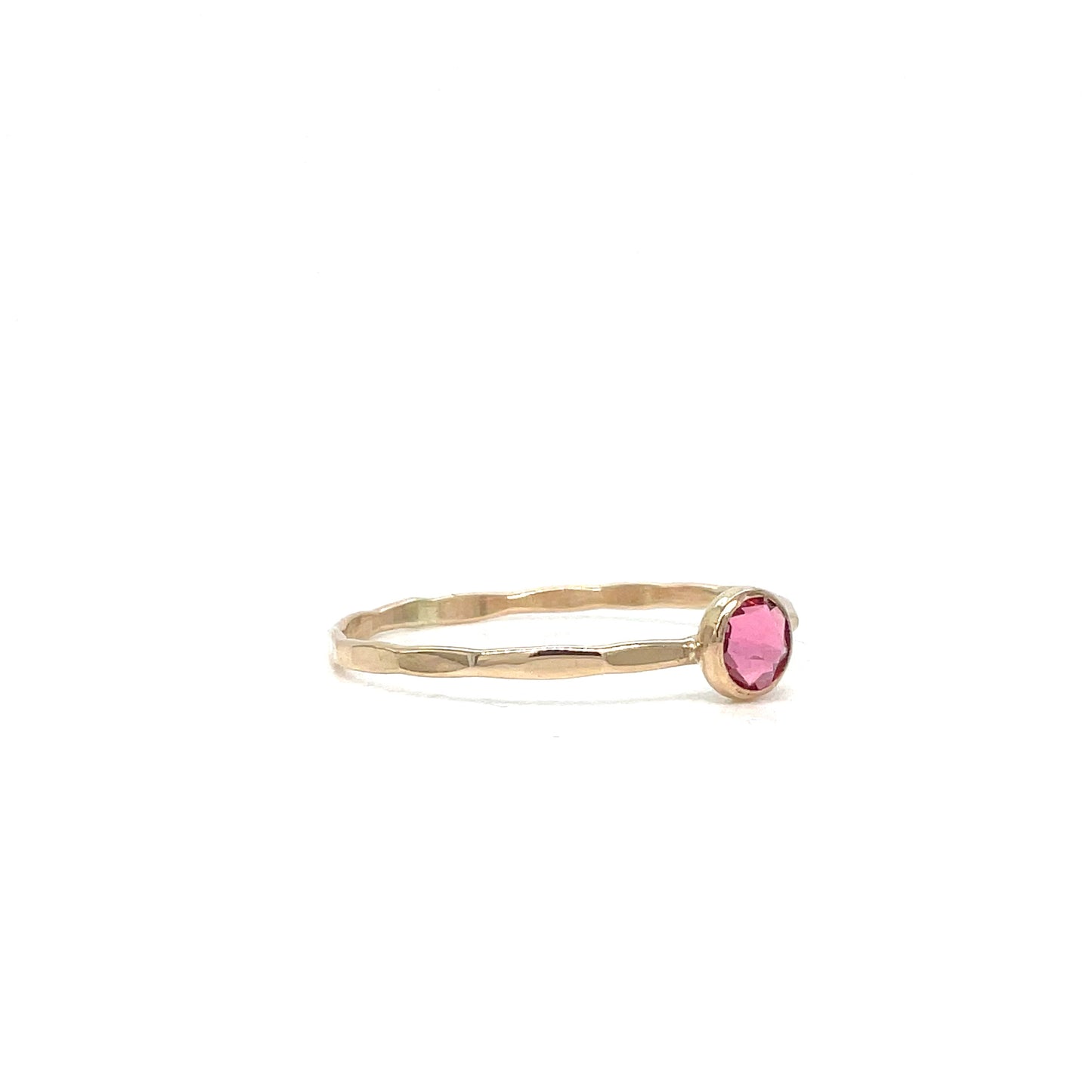 Stacking Ring | Crystal Solitaire | Pink Tourmaline