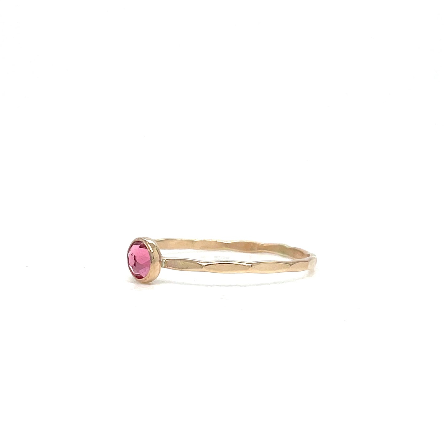 Stacking Ring | Crystal Solitaire | Pink Tourmaline