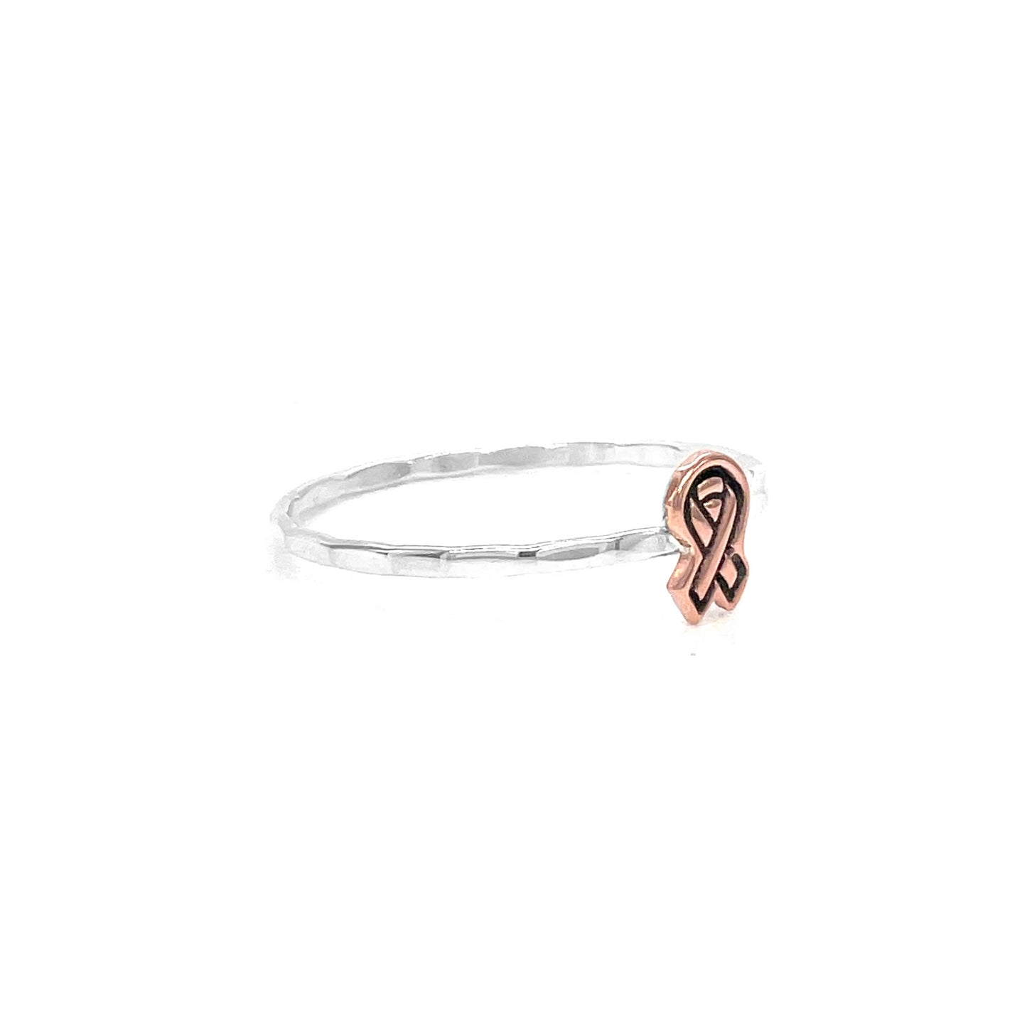 Stacking Ring | Charm Ring | Breast Cancer Awareness Ribbon