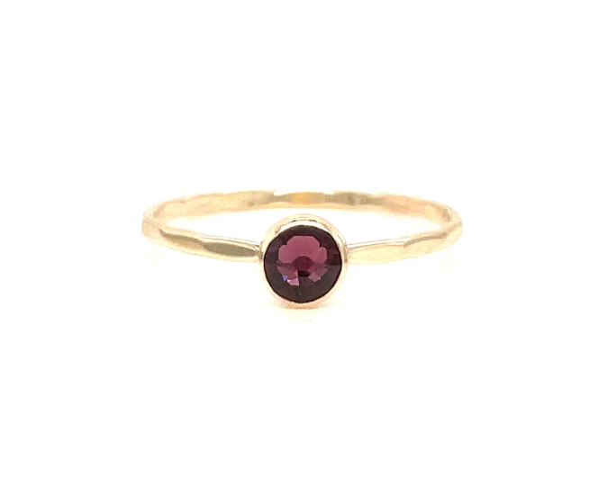 Stacking Ring | Crystal Solitaire | Amethyst