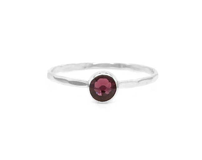 Stacking Ring | Crystal Solitaire | Amethyst