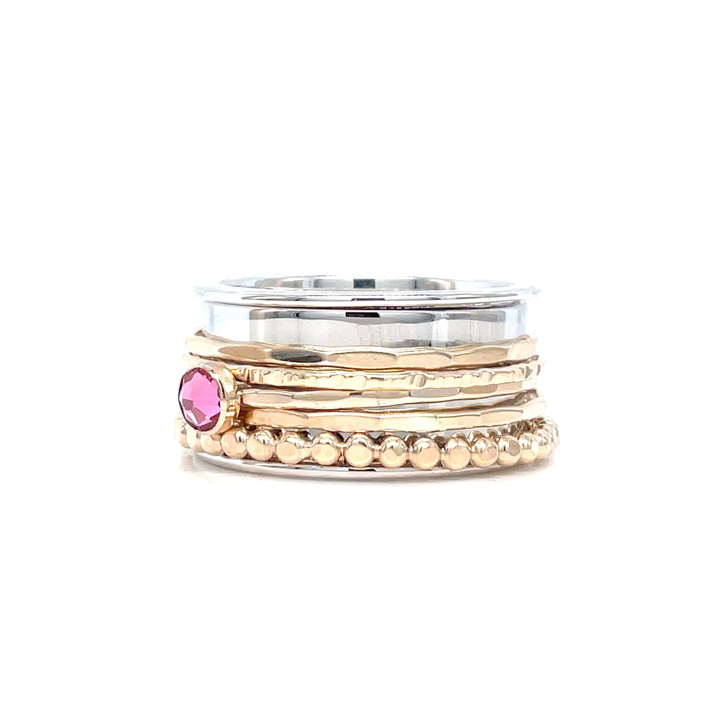 Fidget Ring | Spinner | Pink Tourmaline Crystal