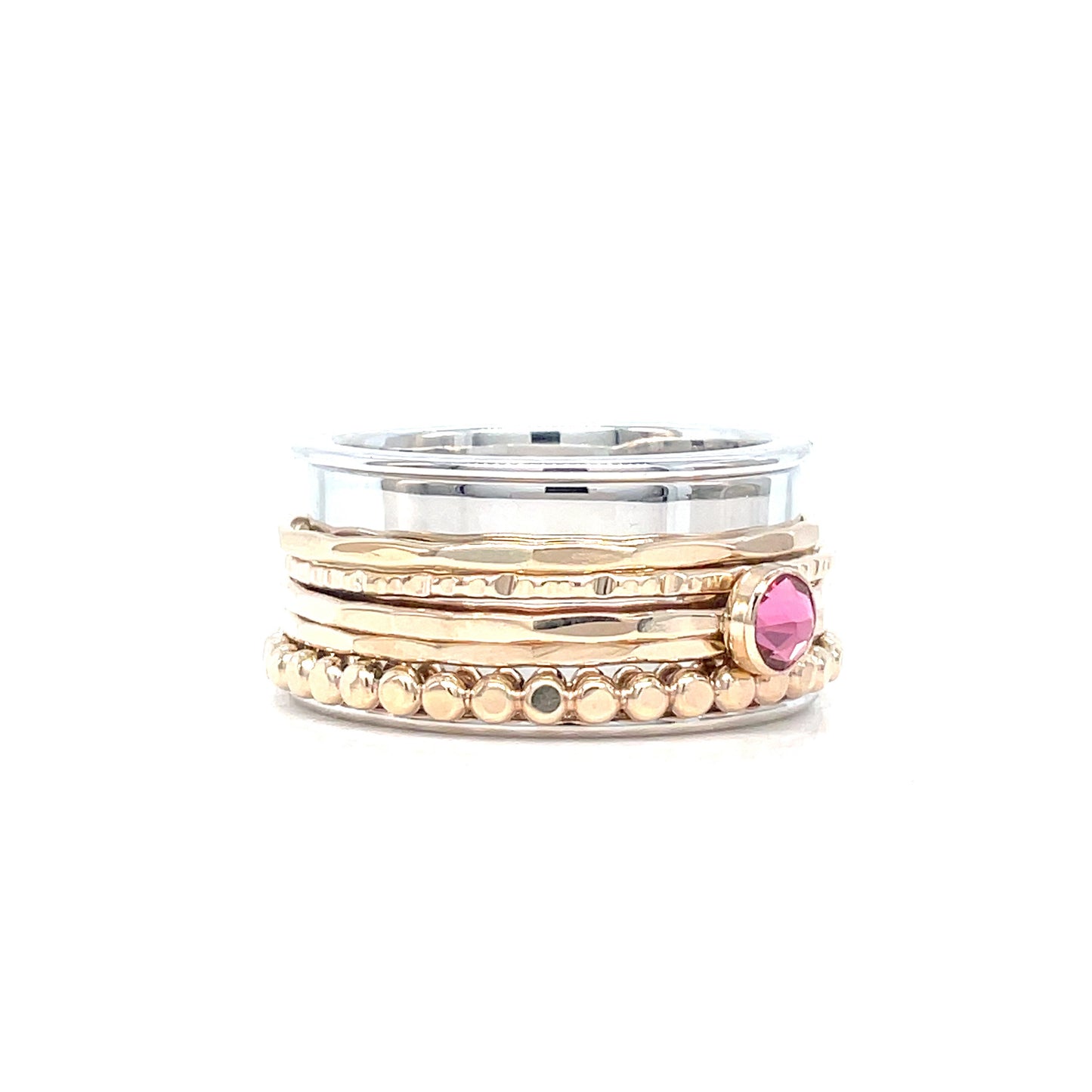 Fidget Ring | Spinner | Pink Tourmaline Crystal