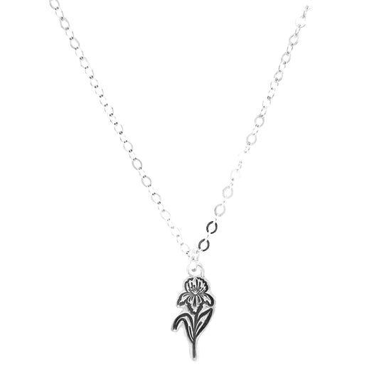 Necklace | Birth Flower Charm | Violet - February's Birth Flower