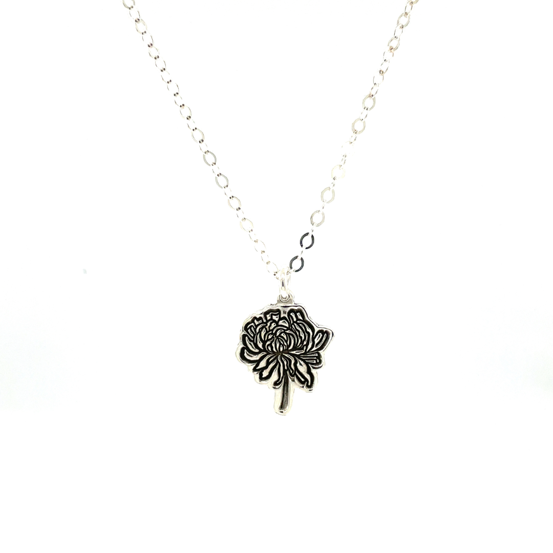 Necklace | Birth Flower Charm | Chrysanthemum - November's Birth Flower