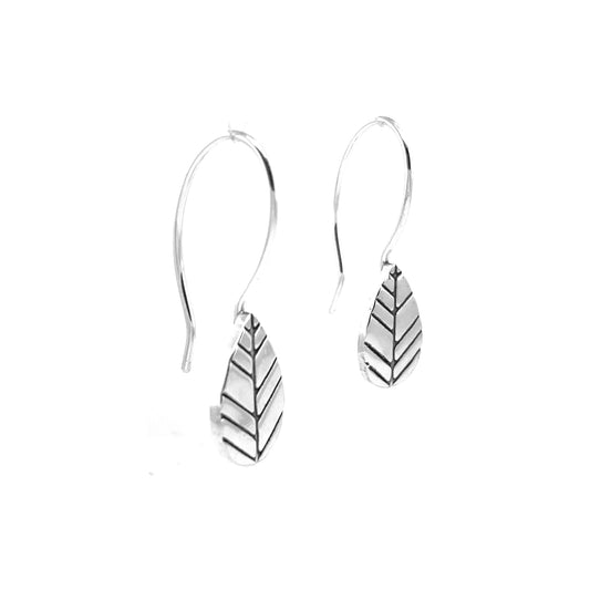 Earrings | Drop | Leaf Texture