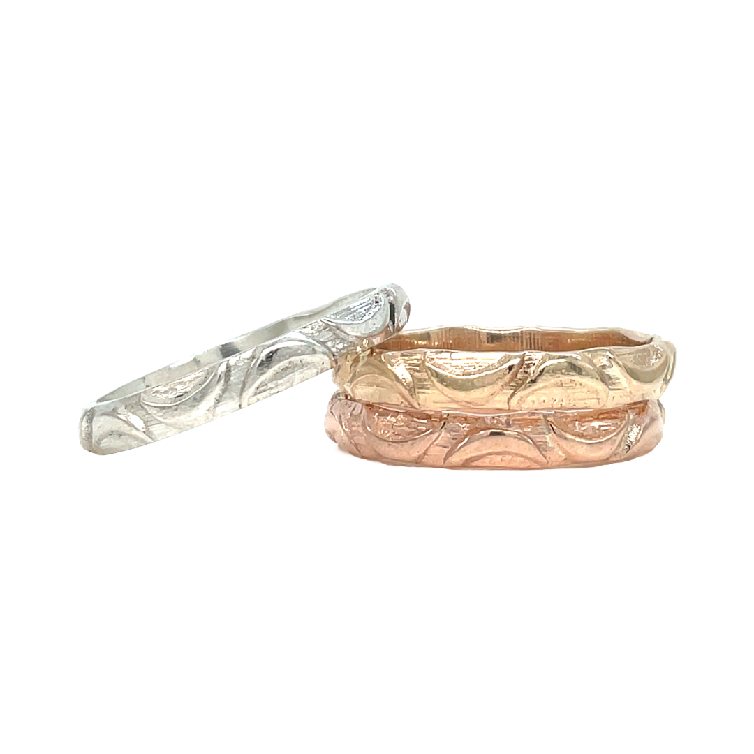 Stacking Ring | Embossed | Moon Pattern