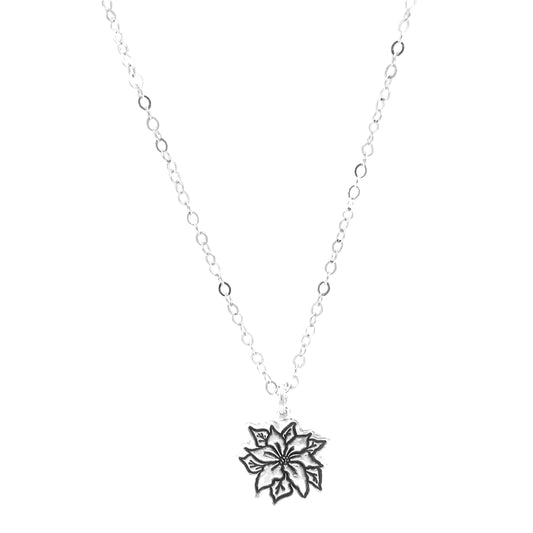 Necklace | Birth Flower Charm | Poinsettia - December's Birth Flower