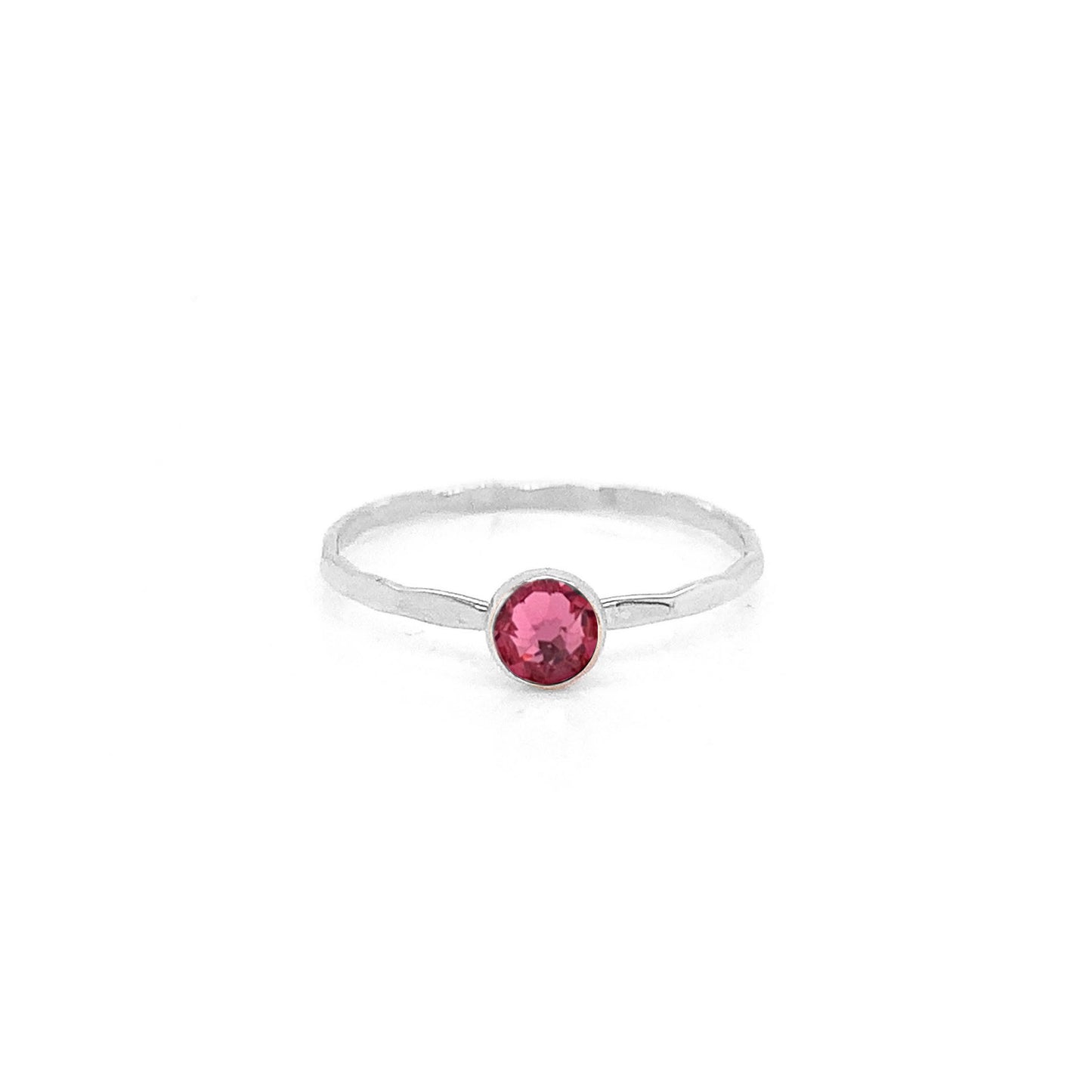 Stacking Ring | Crystal Solitaire | Pink Tourmaline