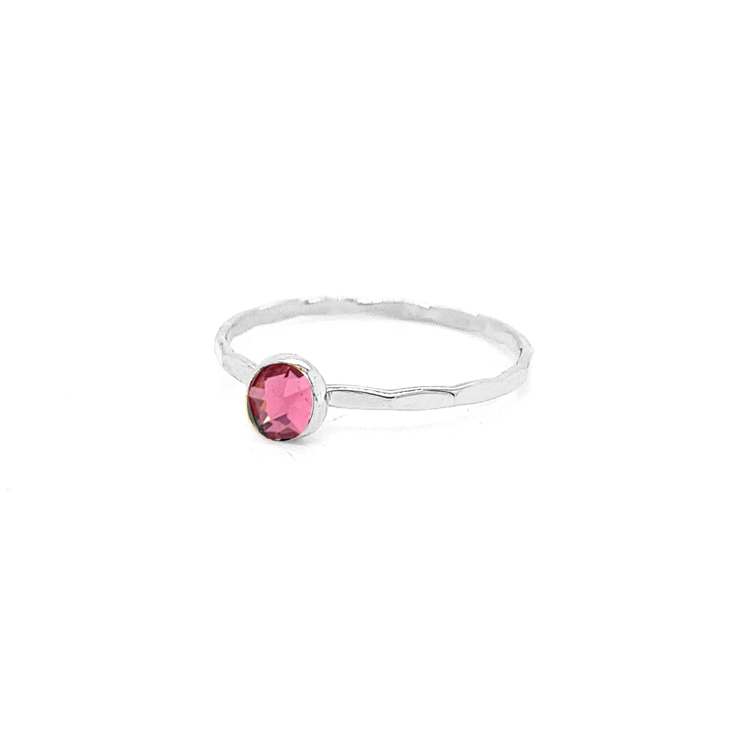 Stacking Ring | Crystal Solitaire | Pink Tourmaline